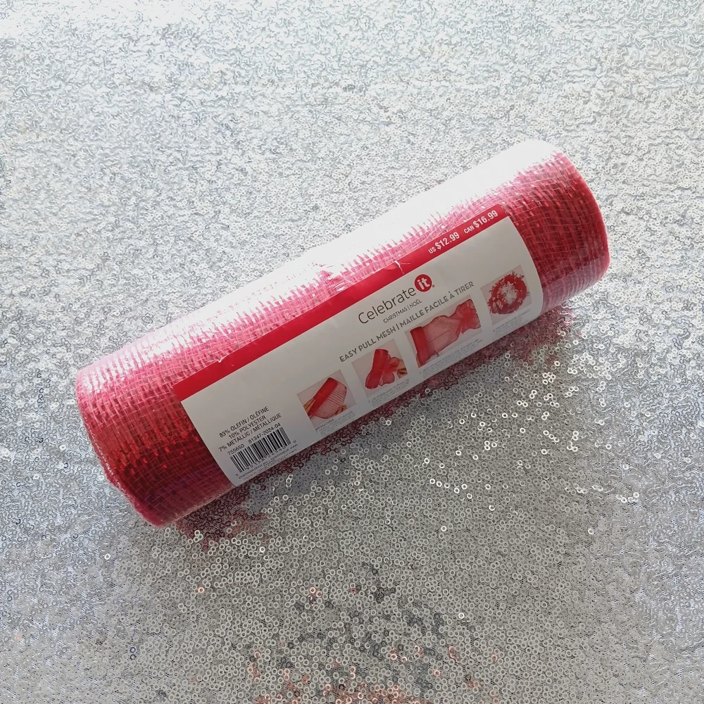Celebrate It Red Mesh Ribbon